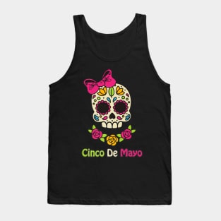 Sugar Skull Cinco Floral Skeleton Tank Top